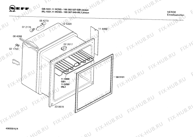 Взрыв-схема плиты (духовки) Neff 195302527 GB-1031.11HCSG - Схема узла 04