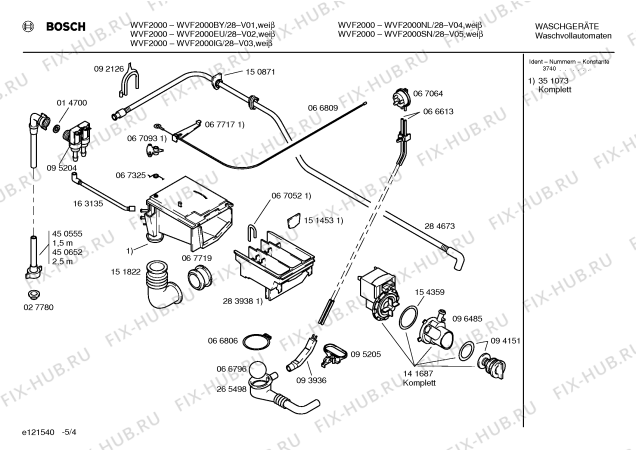 Схема №5 CV12000 с изображением Уплотнитель для стиралки Bosch 00154820