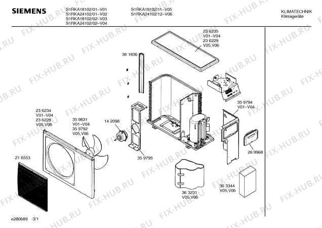 Схема №2 S1RKA24102 с изображением Металло-бумажный конденсатор для сплит-системы Siemens 00267344