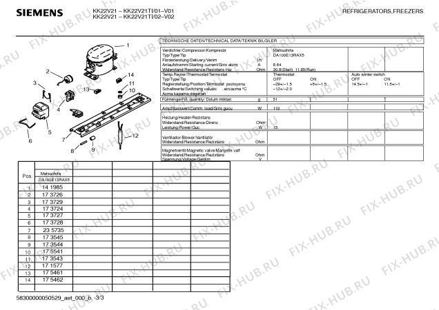 Взрыв-схема холодильника Siemens KK22V21TI - Схема узла 03