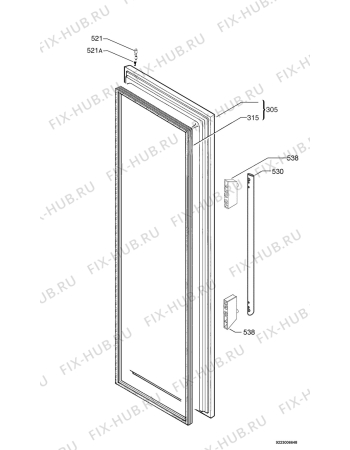 Взрыв-схема холодильника Electrolux EUF14800X - Схема узла Door 003