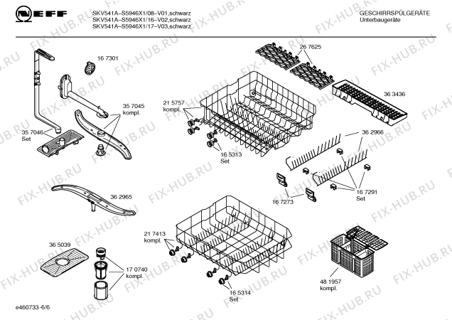 Схема №1 S5946X1 SKV541A с изображением Инструкция по эксплуатации для электропосудомоечной машины Bosch 00583511