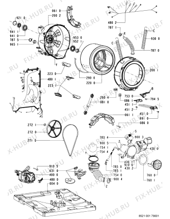Схема №1 WAB 8794-DK,NORDIC с изображением Кнопка, ручка переключения для стиральной машины Whirlpool 481241318285
