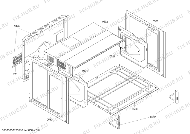 Схема №6 HB76L560G с изображением Кабель для духового шкафа Siemens 00610026