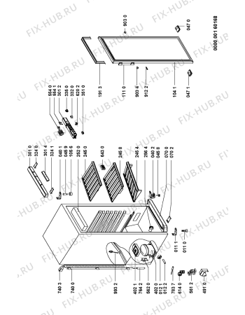 Схема №1 WW1600 с изображением Дверка для холодильной камеры Whirlpool 481241619958