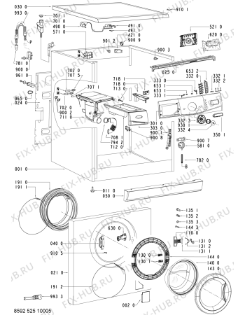 Схема №2 AWO/D 7300/1 с изображением Ручка (крючок) люка для стиралки Whirlpool 480111102156