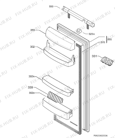 Взрыв-схема холодильника Electrolux ERG23610 - Схема узла Door 003