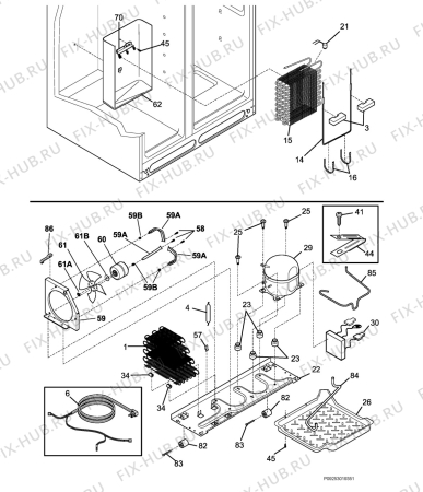 Взрыв-схема холодильника Electrolux ENL6298K3 - Схема узла Cooling system 017