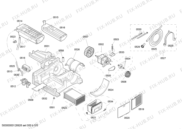 Схема №2 WTE84301 с изображением Фронтальная шина для электросушки Bosch 00669446