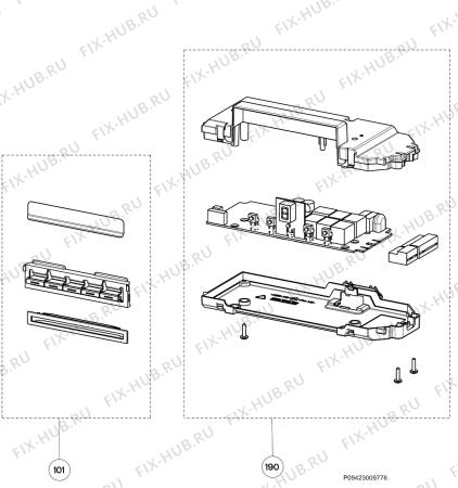 Взрыв-схема вытяжки Electrolux EFB90550DX - Схема узла Command panel 037