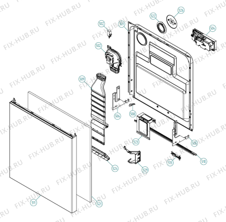 Взрыв-схема посудомоечной машины Gorenje D606 NO   -SS Bi (170645, DW20.1) - Схема узла 05