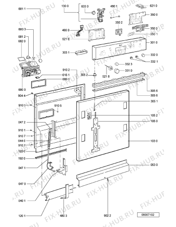 Схема №1 ADG 8532/2 IX с изображением Обшивка для посудомойки Whirlpool 481245373507