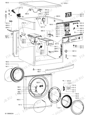 Схема №2 WA PLUS 874 DA с изображением Блок управления для стиралки Whirlpool 481010722537