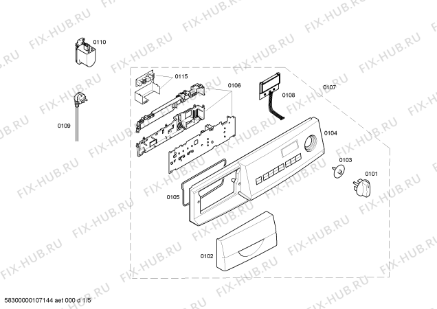 Схема №2 WVT1260EU WVT 1260 с изображением Панель управления для стиралки Bosch 00443533