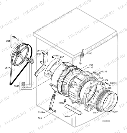 Взрыв-схема стиральной машины Zanussi ZWG685 - Схема узла Functional parts 267
