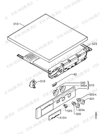 Взрыв-схема стиральной машины Zanussi FJS1486X - Схема узла Control panel and lid