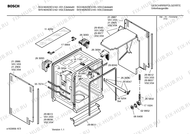 Схема №4 SHV46A03EU с изображением Инструкция по эксплуатации для посудомойки Bosch 00584068