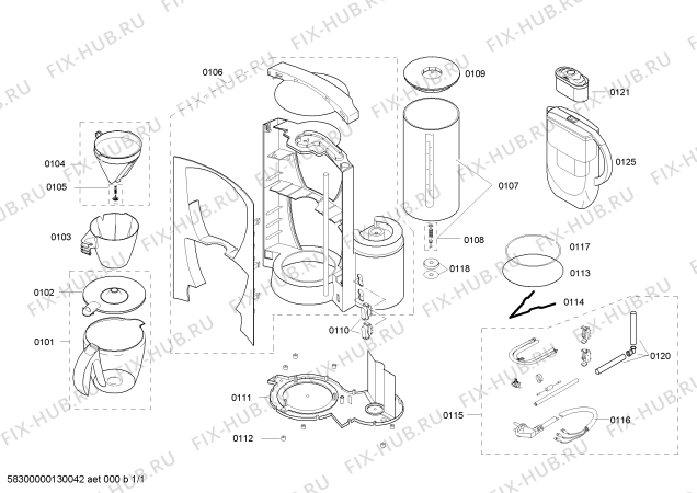 Схема №1 TKA6621 private collection с изображением Переключатель для электрокофемашины Bosch 00602561