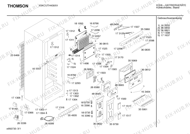 Схема №2 X5KCUTH430 с изображением Ручка управления духовкой для холодильника Bosch 00171637