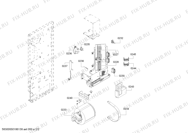 Схема №2 VFR70 с изображением Корпус для стиральной машины Bosch 00773609