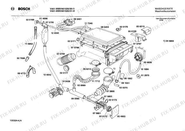 Взрыв-схема стиральной машины Bosch WMV461026 V461 - Схема узла 04
