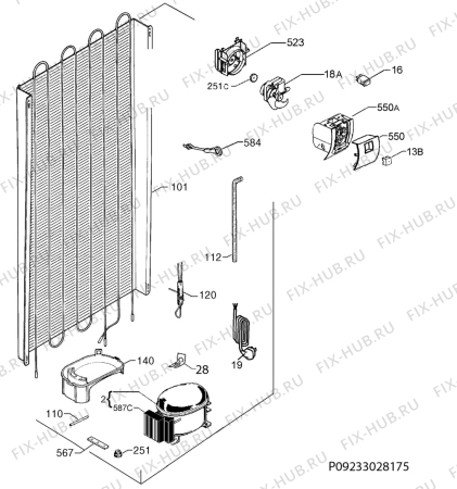 Взрыв-схема холодильника Electrolux IK302510 - Схема узла Cooling system 017