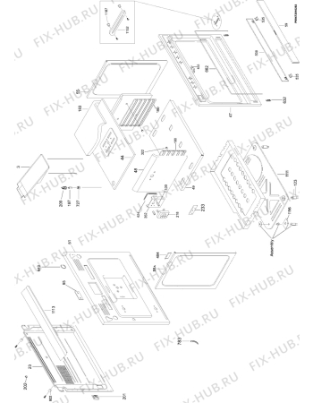 Взрыв-схема плиты (духовки) Aeg C9500G-CW - Схема узла Section 2