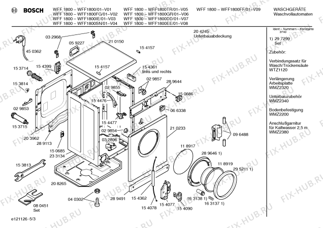 Взрыв-схема стиральной машины Bosch WFF1800 - Схема узла 03