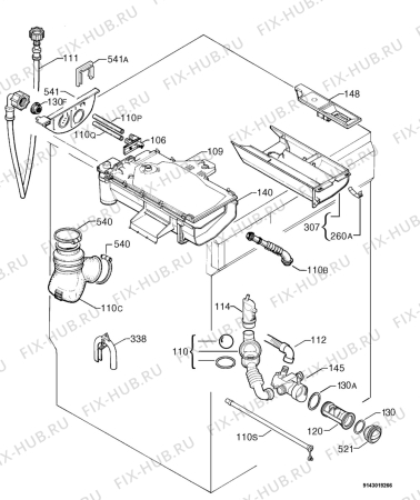 Взрыв-схема стиральной машины Privileg 503663_20310 - Схема узла Hydraulic System 272