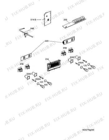 Взрыв-схема плиты (духовки) Aeg E9871-4-M - Схема узла Functional parts