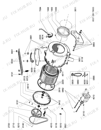Взрыв-схема стиральной машины Whirlpool AWG 5060 SA - Схема узла