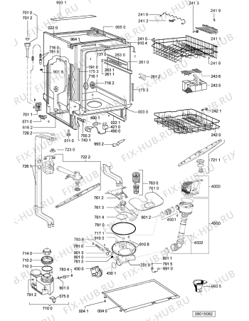 Схема №1 ADL 448/1 с изображением Запчасть для посудомойки Whirlpool 481221838614
