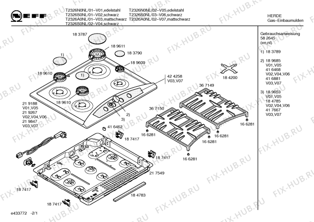 Схема №2 T2326A0NL Neff с изображением Инструкция по эксплуатации для плиты (духовки) Bosch 00582645