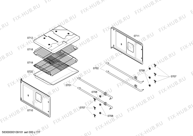 Схема №4 C17E74S0GB с изображением Каталитическая панель для плиты (духовки) Bosch 00443842