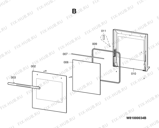 Схема №5 ESR 5482 с изображением Дверь (стекло) духовки для электропечи Whirlpool 480121103103