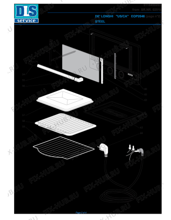 Схема №1 EOP2046 from sr.nr.02518 с изображением Нагревательный элемент для плиты (духовки) DELONGHI 5511810361