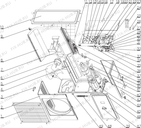 Схема №1 CPI 507 AU EXU с изображением Панель для сплит-системы DELONGHI GR01305247