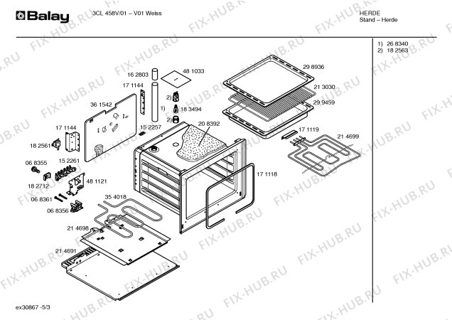 Схема №4 3CL458V с изображением Панель управления для духового шкафа Bosch 00362630