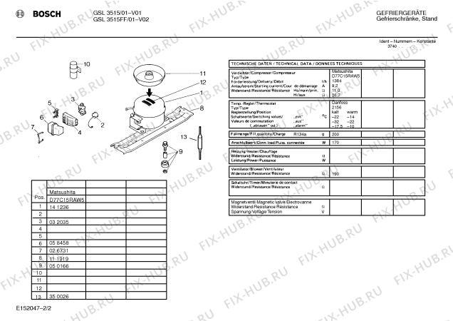 Взрыв-схема холодильника Bosch GSL3515 - Схема узла 02