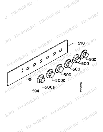 Взрыв-схема плиты (духовки) Zanussi HM541W - Схема узла Command panel 037