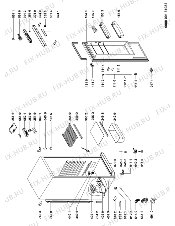 Схема №1 ARC 1888/IX с изображением Дверца для холодильной камеры Whirlpool 480131100006