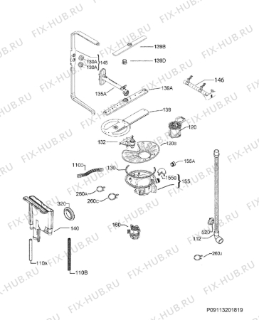 Взрыв-схема посудомоечной машины Electrolux EI24ID81SS3A - Схема узла Hydraulic System 272