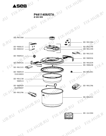 Схема №1 P4411408/07A с изображением Котелка Seb SS-981315