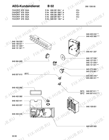 Схема №1 FAV 676W N/S с изображением Микропереключатель для электропосудомоечной машины Aeg 8996461313216