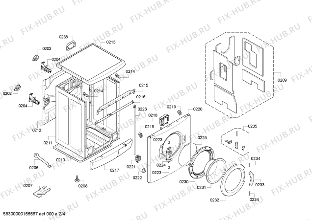 Взрыв-схема стиральной машины Siemens WM16E463DN IQ300 varioPerfect - Схема узла 02