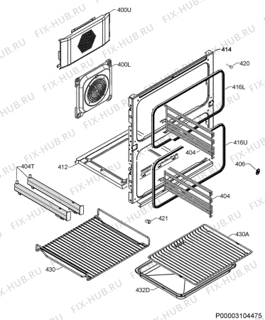 Взрыв-схема плиты (духовки) Aeg DUK731110M - Схема узла Oven