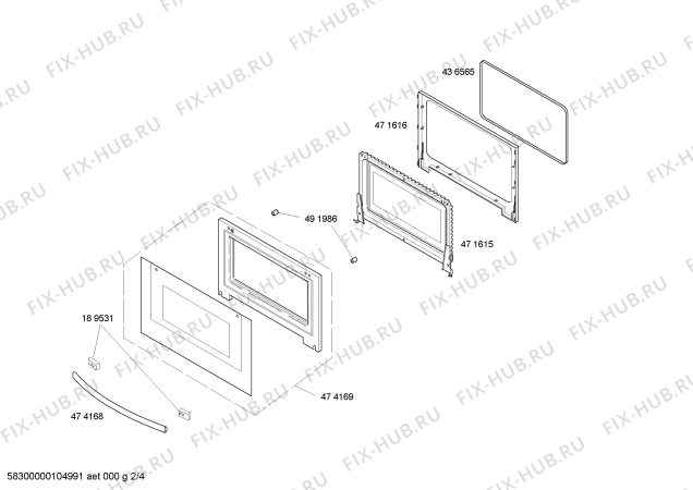 Схема №3 H5972S0 с изображением Панель управления для плиты (духовки) Bosch 00474167