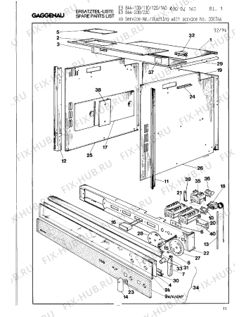 Схема №10 EB844110 с изображением Панель управления для плиты (духовки) Bosch 00291594
