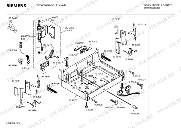 Взрыв-схема посудомоечной машины Siemens SE56580 - Схема узла 05