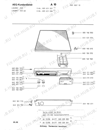 Схема №1 LAV740 WS с изображением Клавиша Aeg 8996451589023